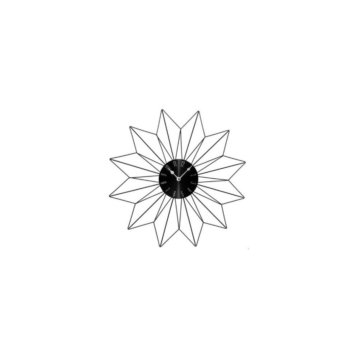 Ac-Deco - Pendule étoile - 50 x 4,5 x 50 cm - Métal - Noir - Horloges, pendules