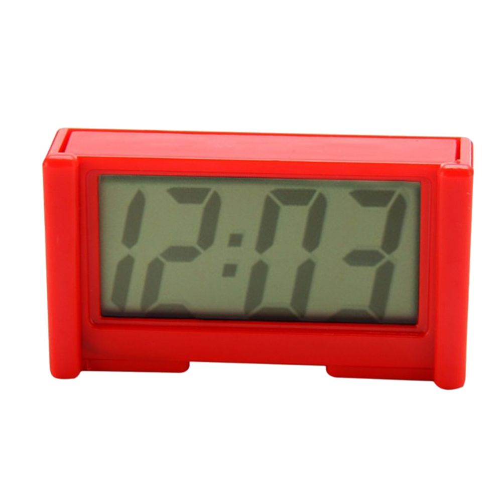 marque generique - Mini pile horloge à quartz horloge de voyage chambre à coucher maison horloge de table rouge - Réveil