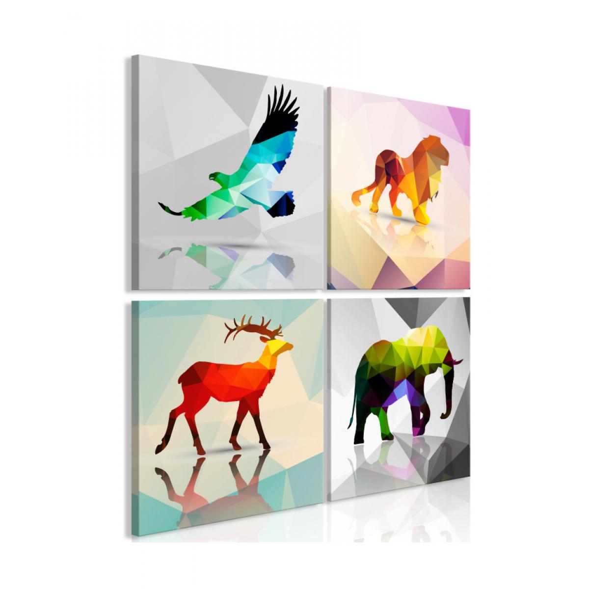 Artgeist - Tableau - Colourful Animals (4 Parts) 40x40 - Tableaux, peintures