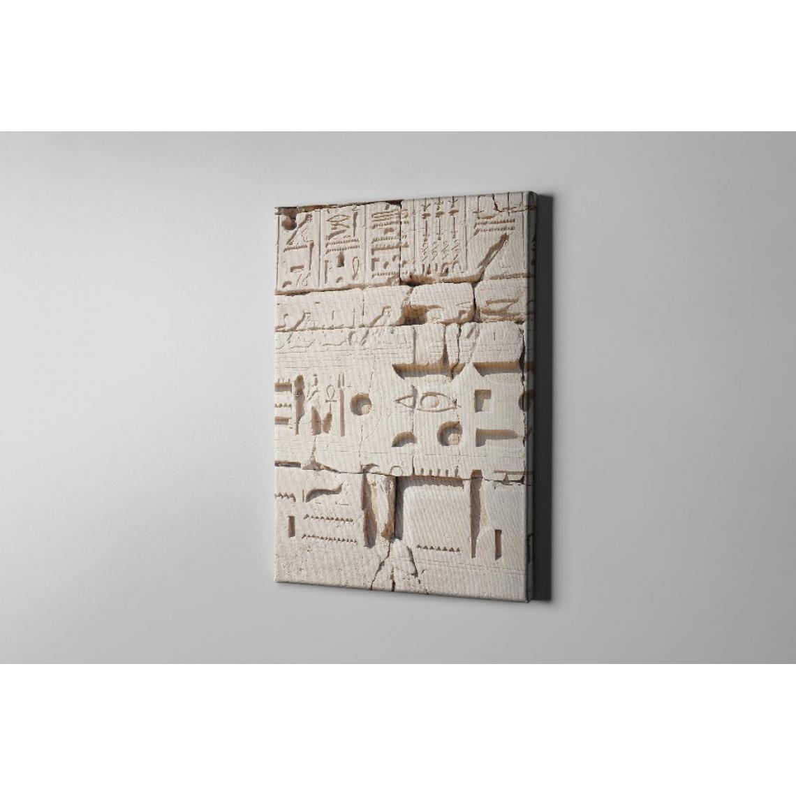 Homemania - HOMEMANIA Tableau sur toile Hiéroglyphes - Beige - 100 x 3 x 150 cm - Tableaux, peintures