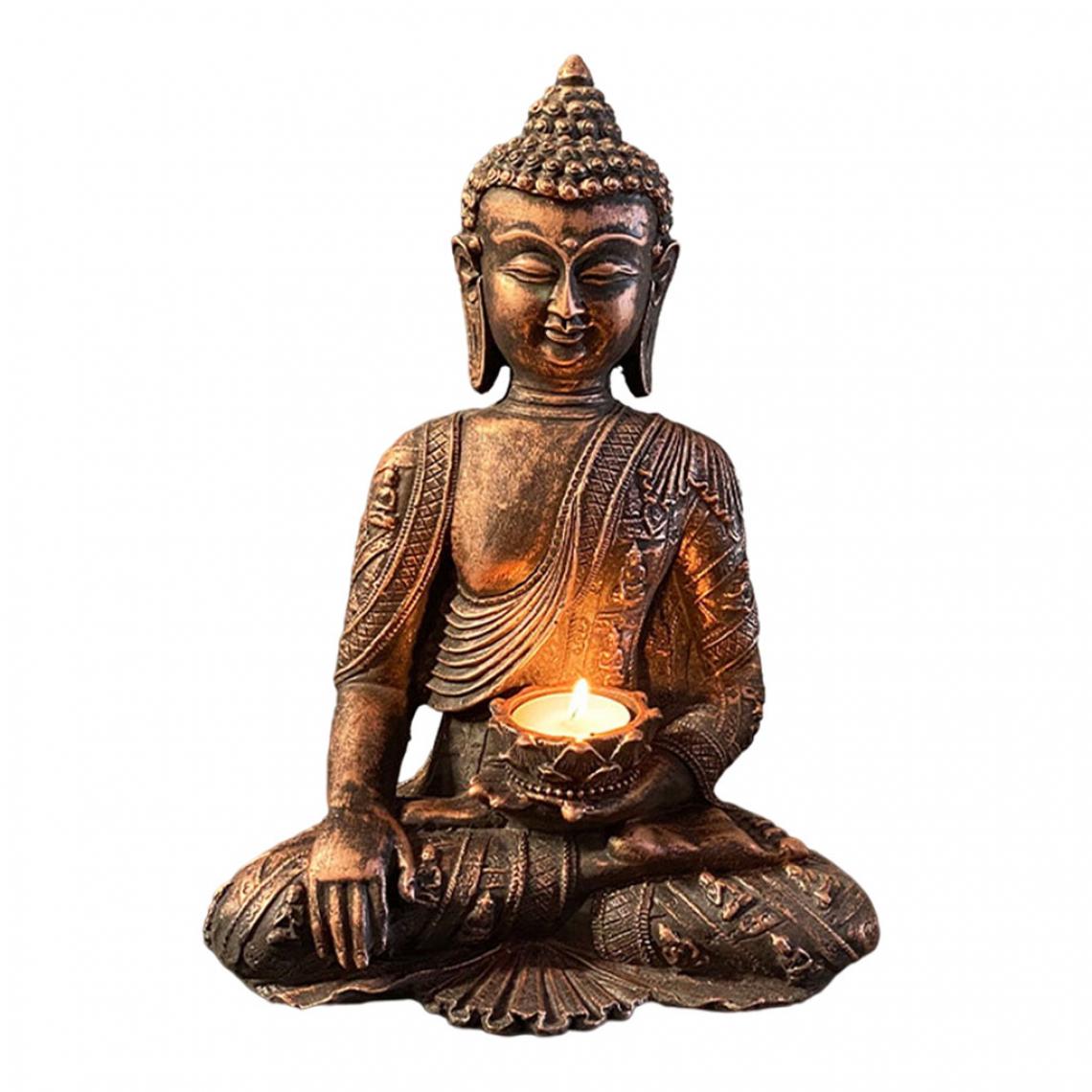 marque generique - Bouddha Yoga Bougeoir Table Photophore Statue Bureau à Domicile à Collectionner A - Statues
