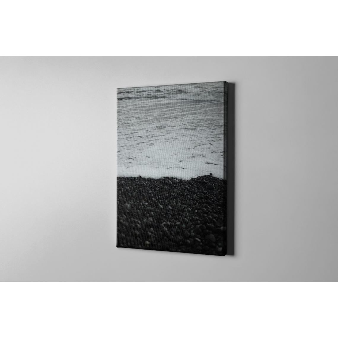 Homemania - HOMEMANIA Tableau sur toile Vagues - Blanc, noir - 100 x 3 x 150 cm - Tableaux, peintures