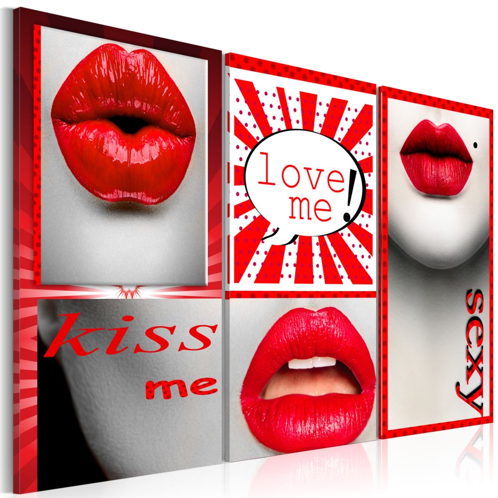 Bimago - Tableau | Kiss me! Love me! | 60x40 | Art urbain | - Tableaux, peintures