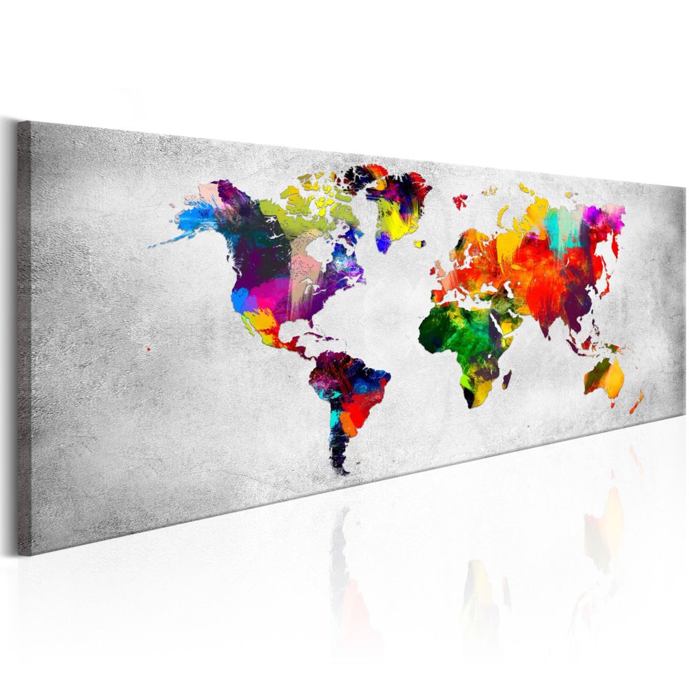 Bimago - Tableau - World Map: Coloured Revolution - Décoration, image, art | Cartes du monde | - Tableaux, peintures