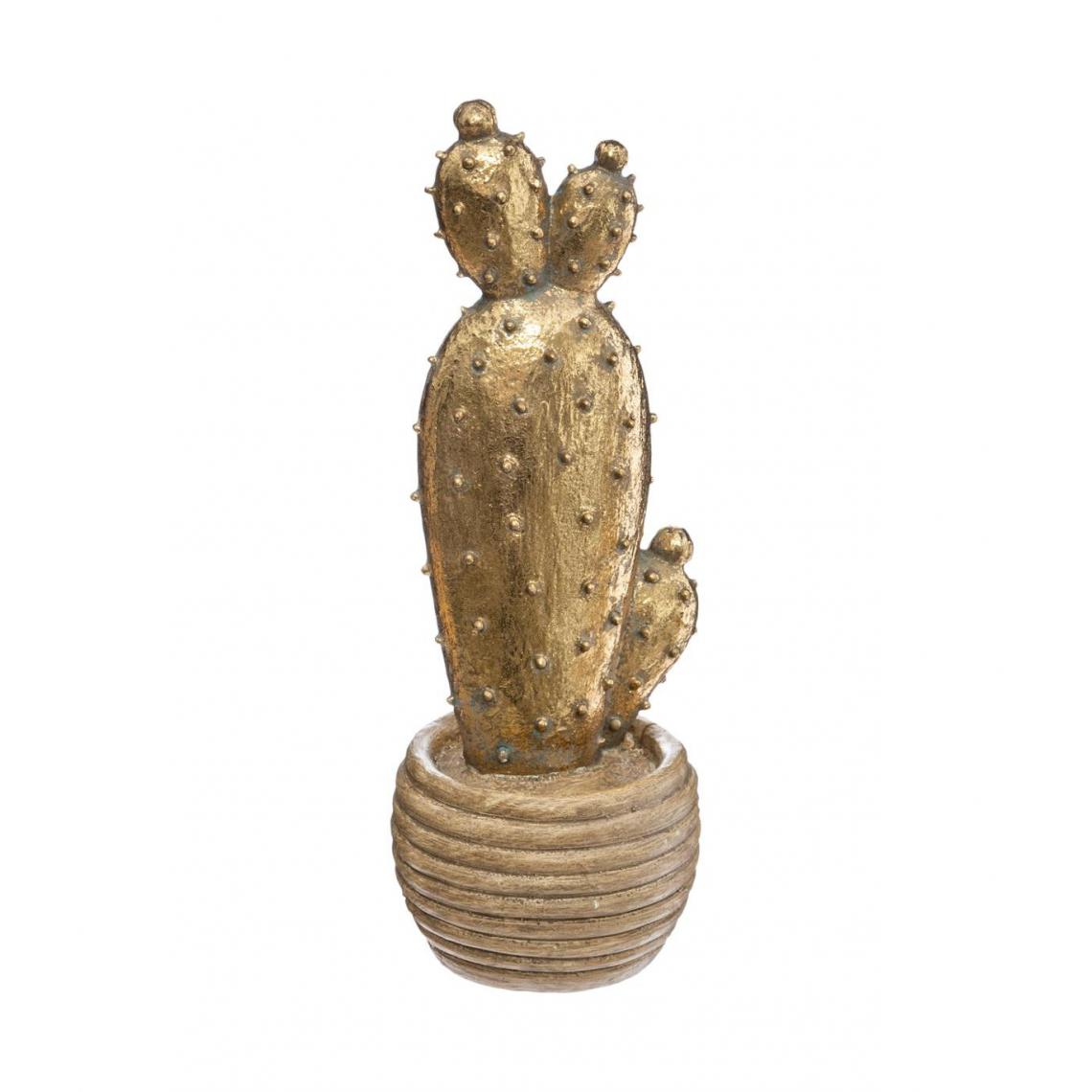 Atmosphera, Createur D'Interieur - Atmosphera - Objet décoratif Cactus dans un pot en résine Or - Objets déco