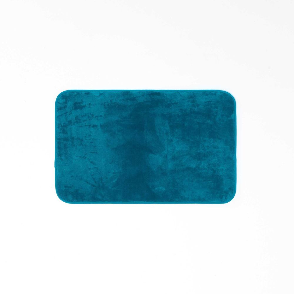 Douceur D'Interieur - CDaffaires Tapis rectangle 50 x 80 cm flanelle unie flanou Bleu - Tapis