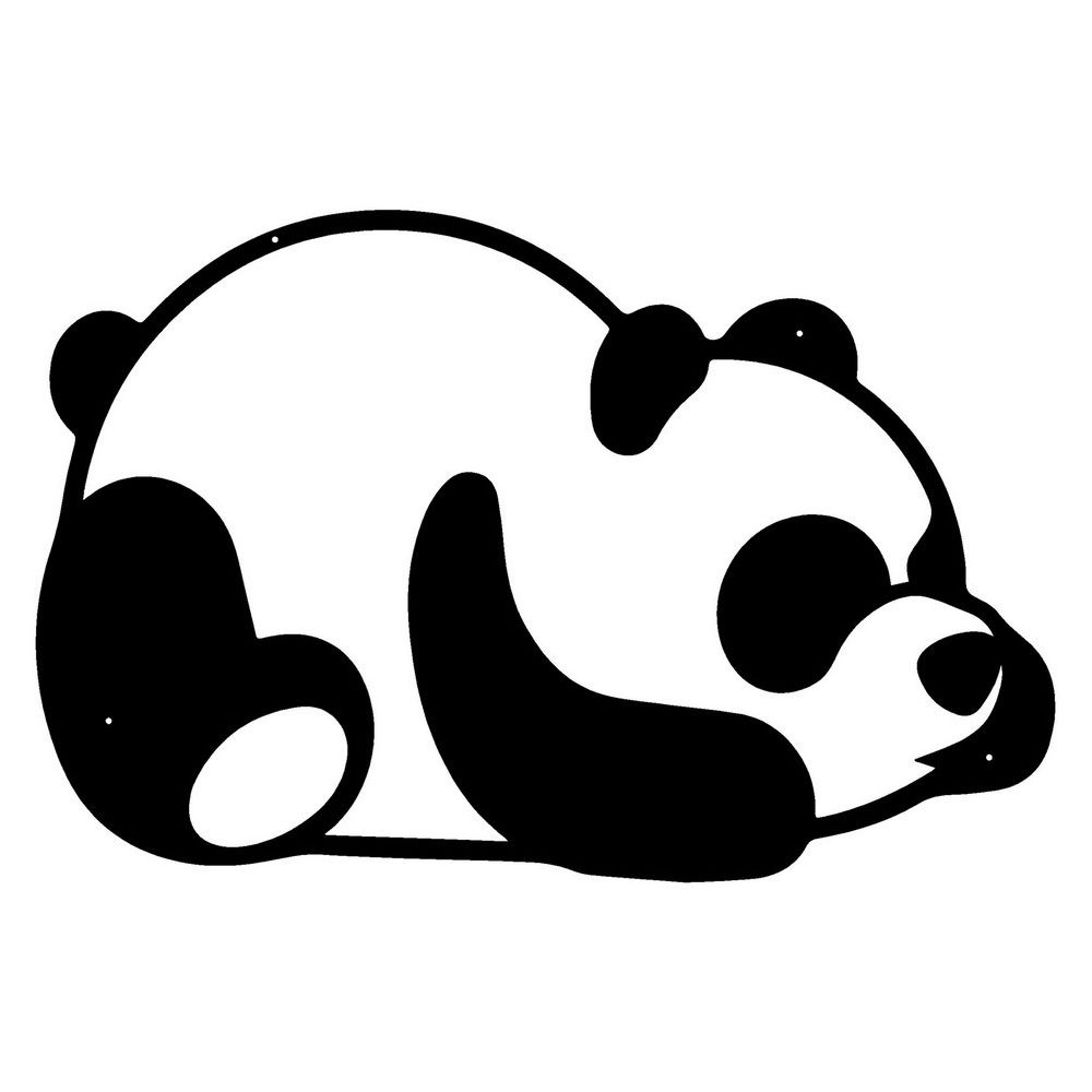 Homemania - HOMEMANIA Décoration Murale Panda - Art Mural - pour Séjour, Chambre - Noir en Acier, 50 x 0,15 x 35 cm - Objets déco