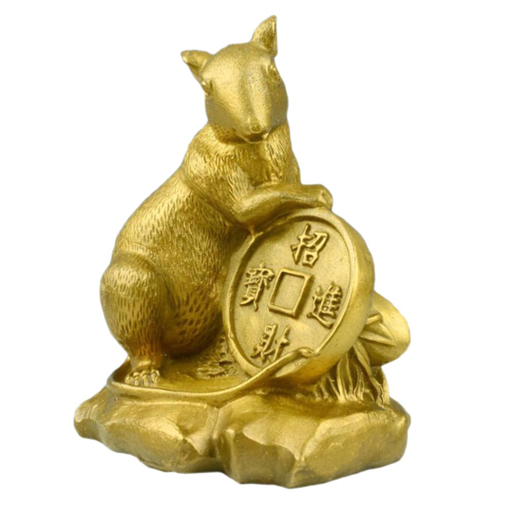 marque generique - cuivre chinois 12 zodiaque animal statue sculpture ornement chance charme charme rat - Statues