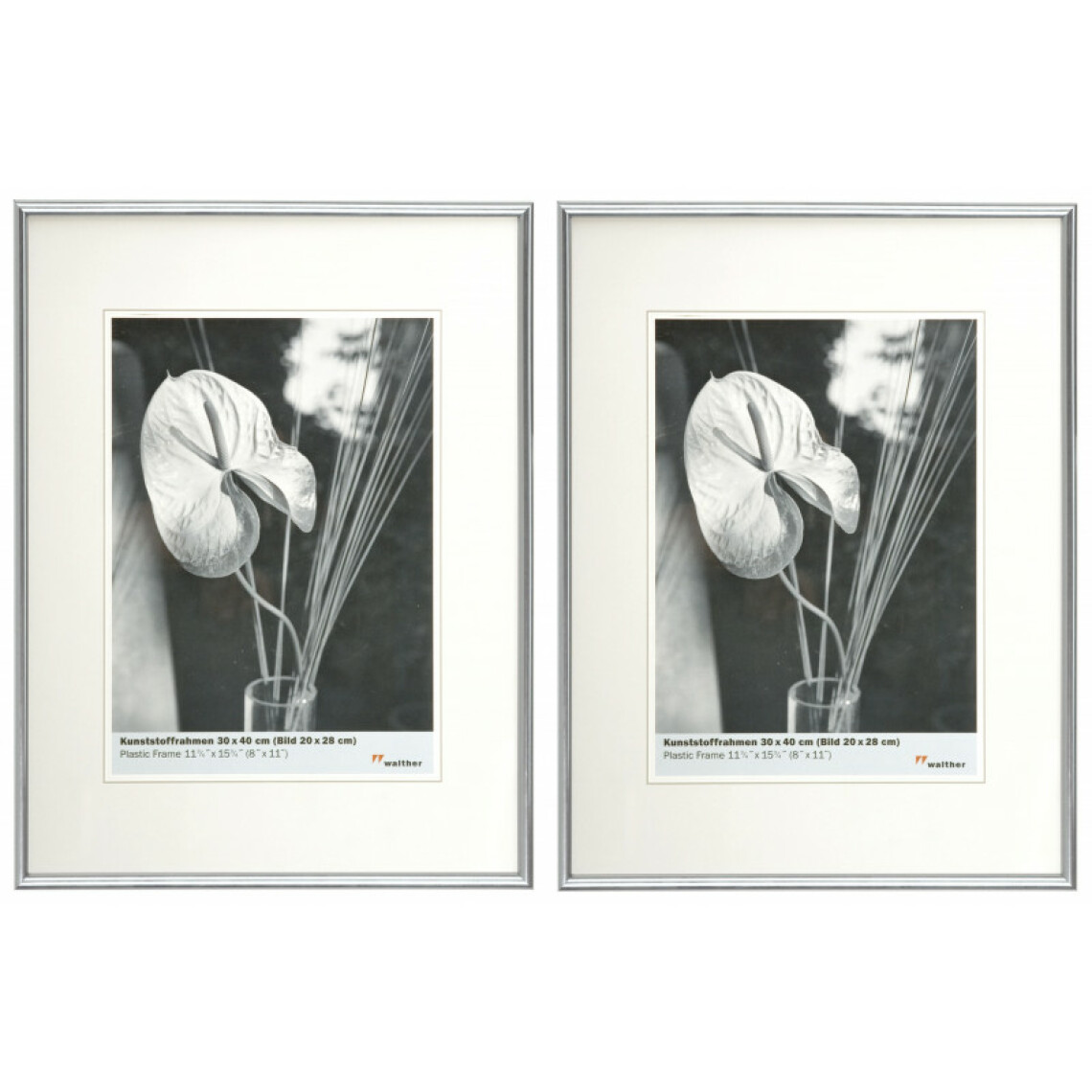 Ac-Deco - Lot de 2 cadres photos - Walther Galeria - 30 x 40 cm - Argent - Cadres, pêle-mêle