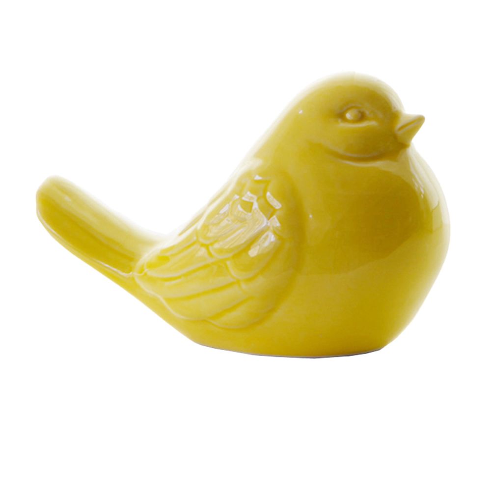 marque generique - oiseau en céramique en forme d'ornement statue figurine accessoires photo décor à la maison-jaune - Rangements à chaussures