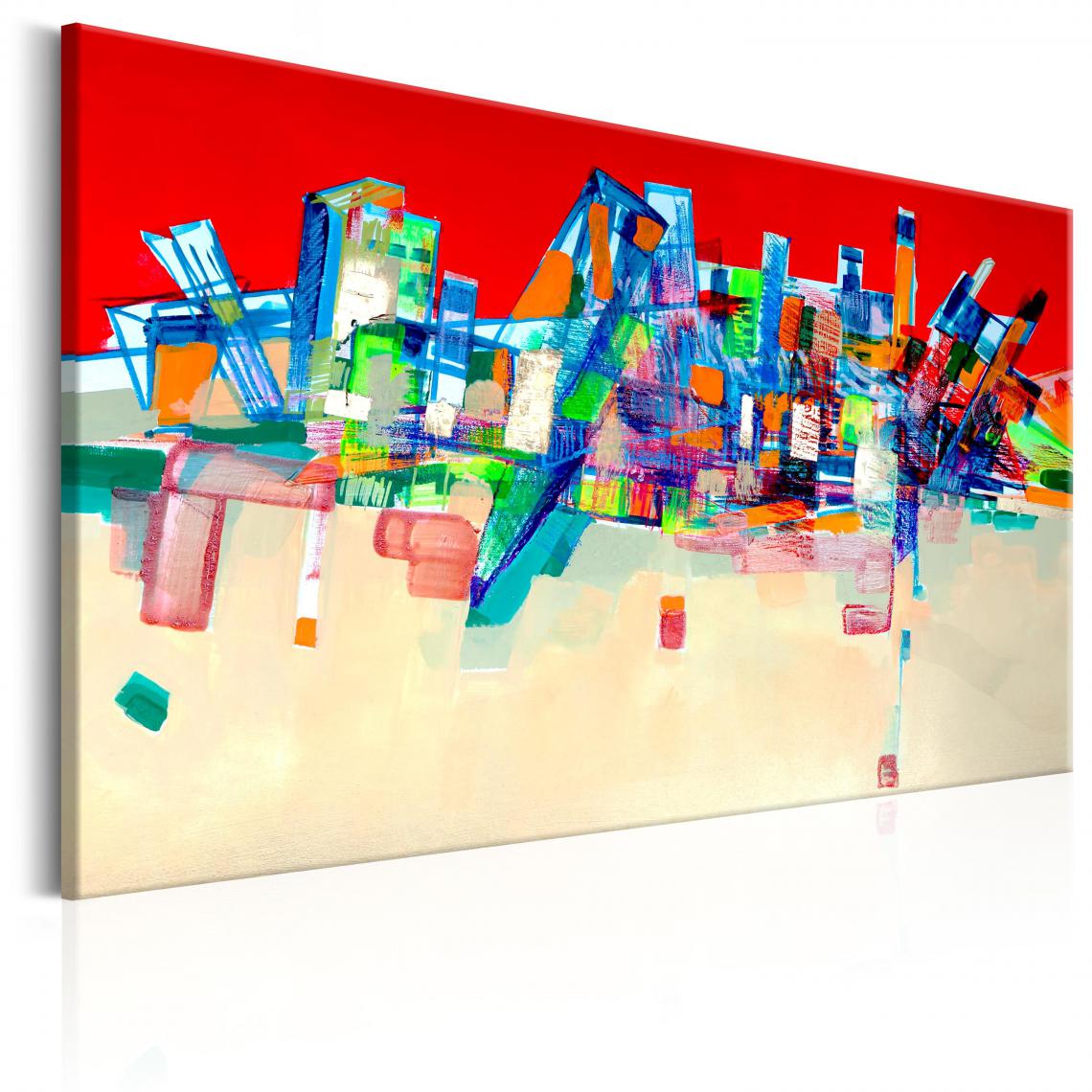 Decoshop26 - Tableau sur toile décoration murale image imprimée cadre en bois à suspendre Architecture abstraite 60x40 cm 11_0001224 - Tableaux, peintures