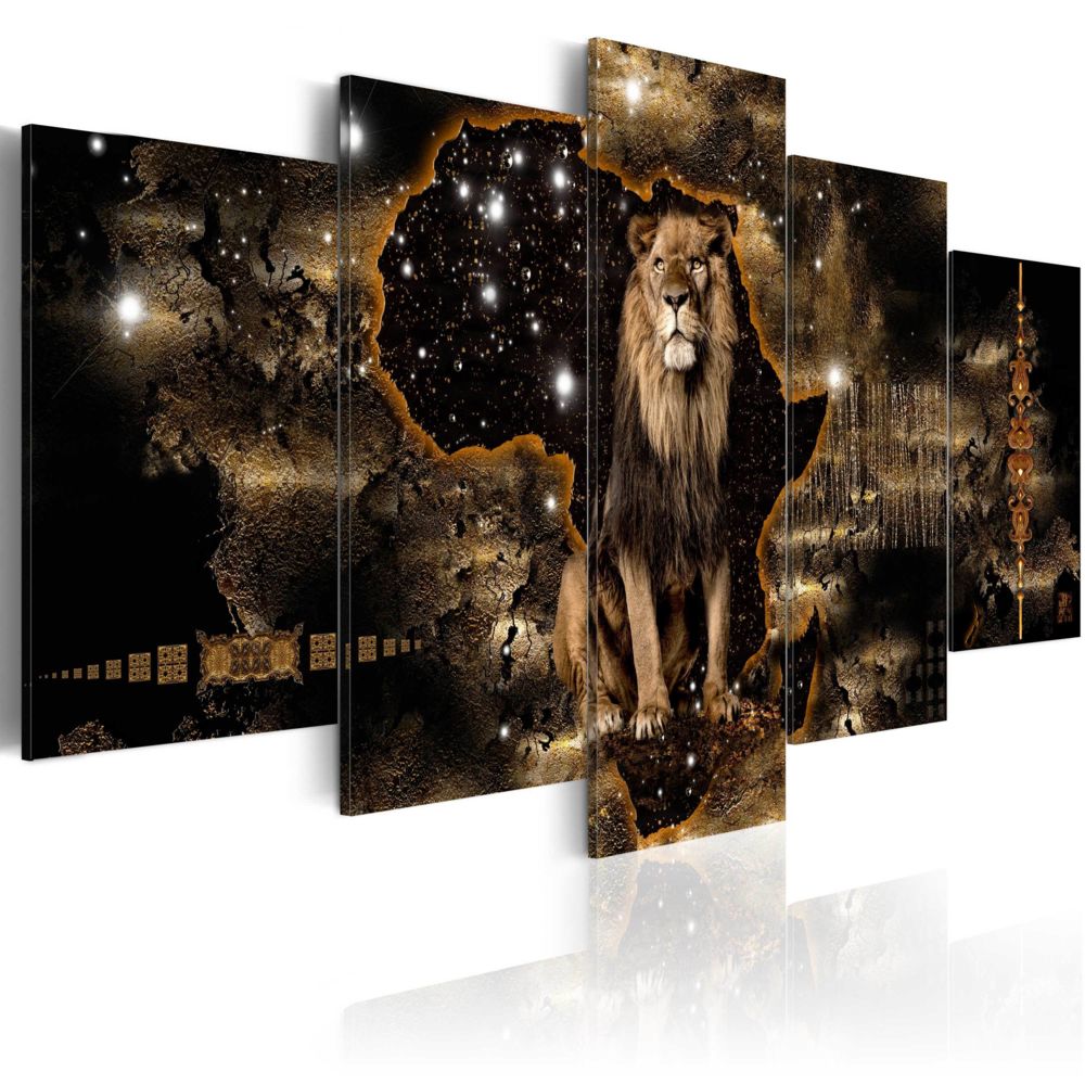 Bimago - Tableau - Golden Lion - Décoration, image, art | Tableau africain et ethnique | Animaux | - Tableaux, peintures