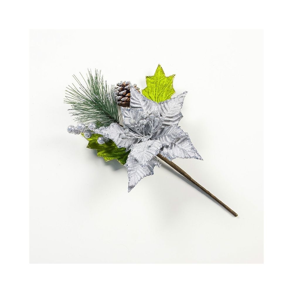Wewoo - 2 Aiguilles de sapin de Noëlaiguilles de cônes de pinobjets décoratifs argent - Décorations de Noël