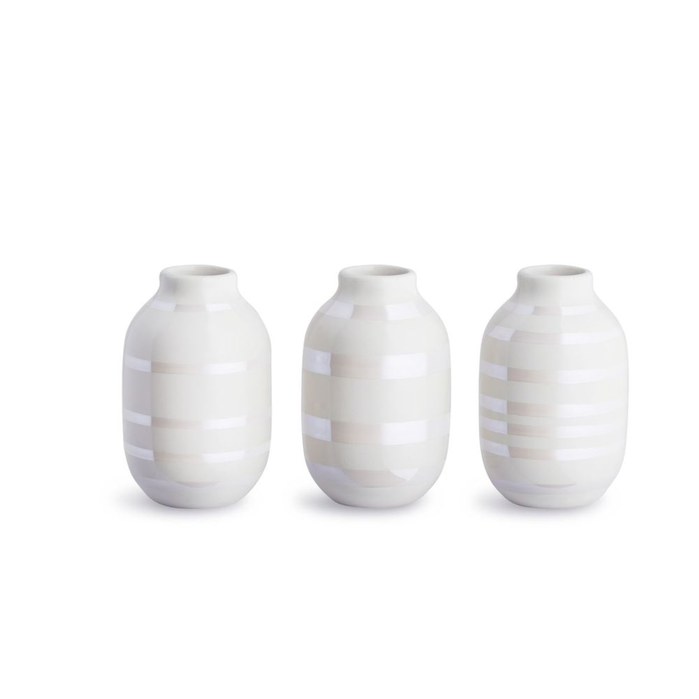 Kahler Design - Vases en miniature Omaggio - Set de 3 - nacre - Vases