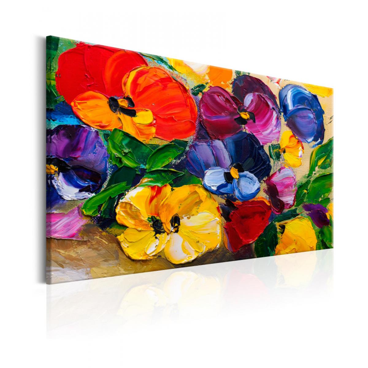 Artgeist - Tableau - Spring Pansies 120x80 - Tableaux, peintures
