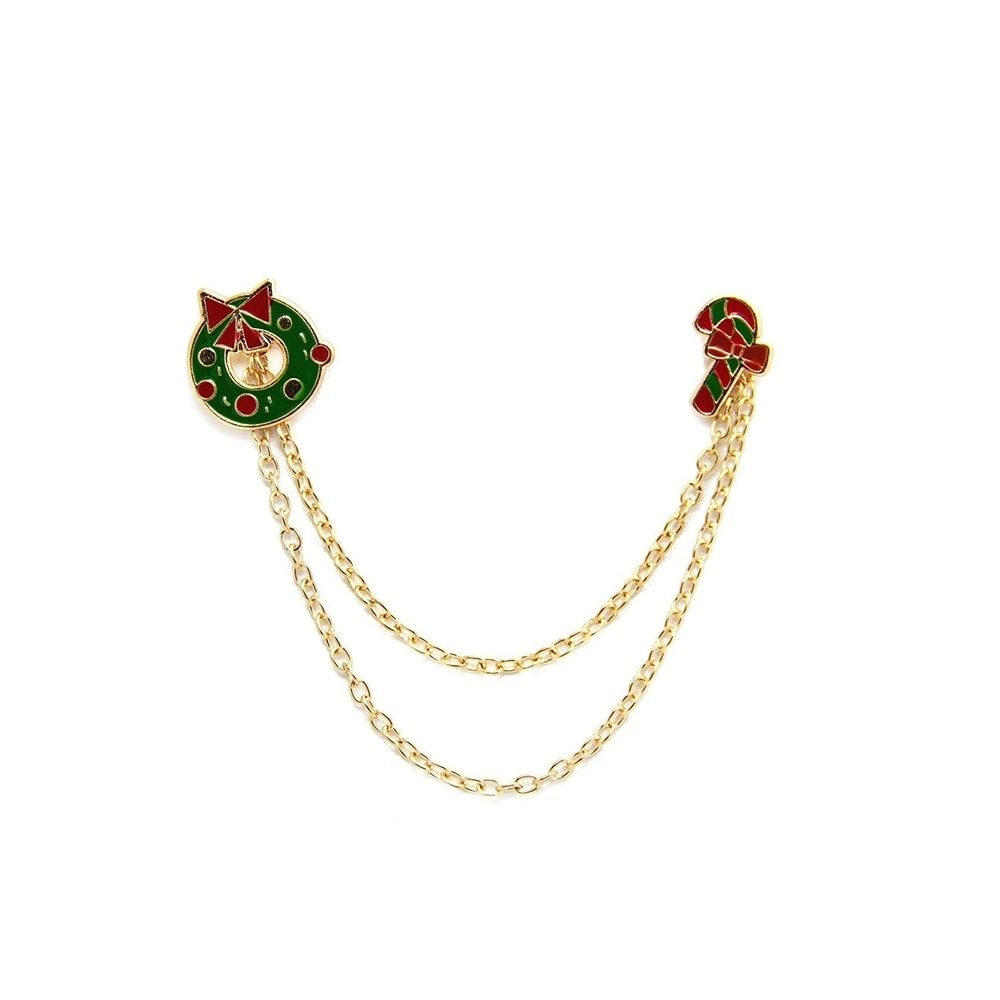 Wewoo - Décoration de Noël à porter mode femmes émail couronnes Candy Chain Broche - Décorations de Noël