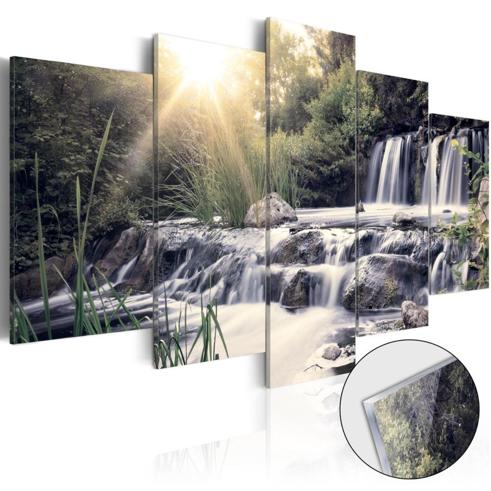 Artgeist - Tableau sur verre acrylique - Waterfall of Dreams [Glass] 200x100 - Tableaux, peintures