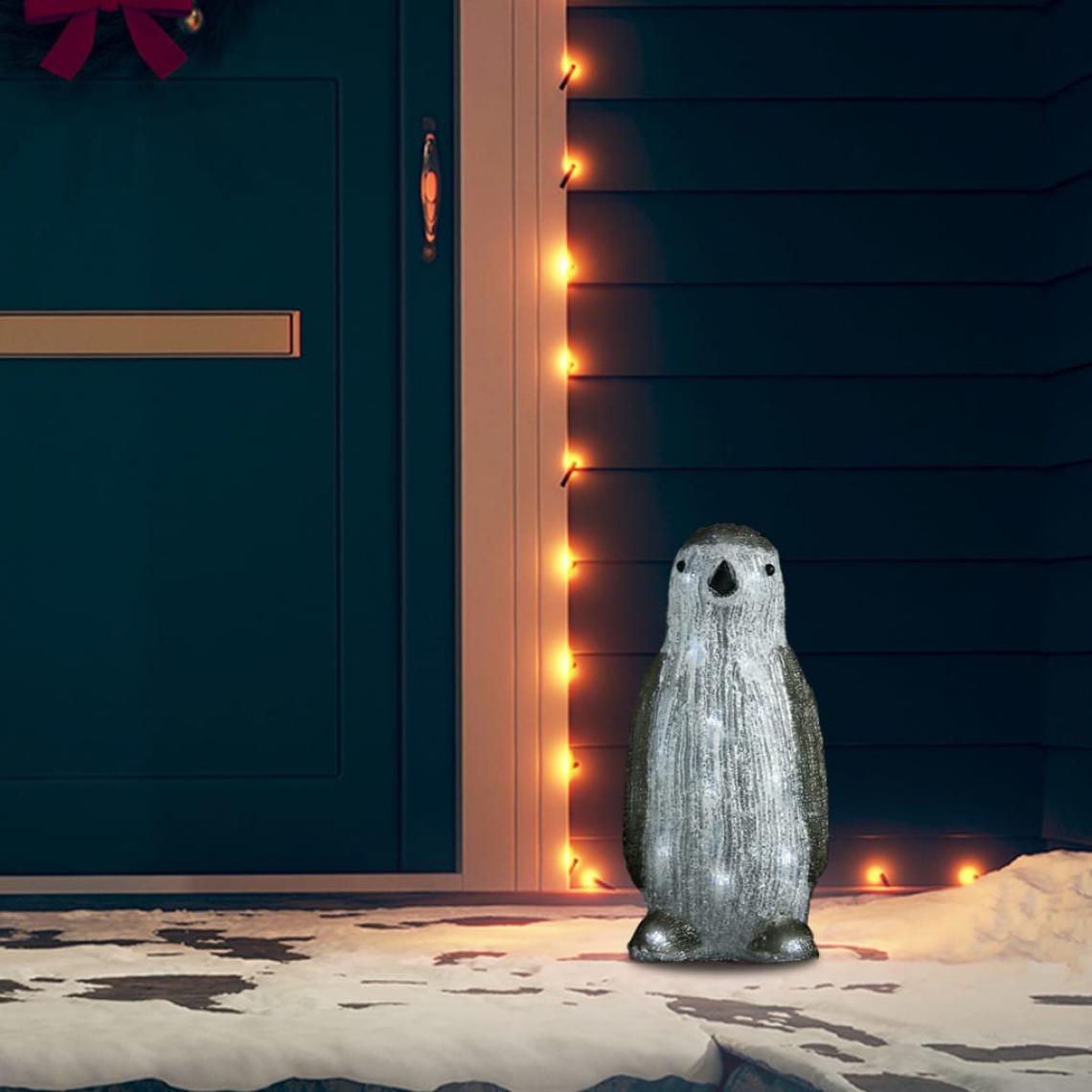 Vidaxl - vidaXL Silhouette de pingouin de Noël LED Acrylique 30 cm - Décorations de Noël