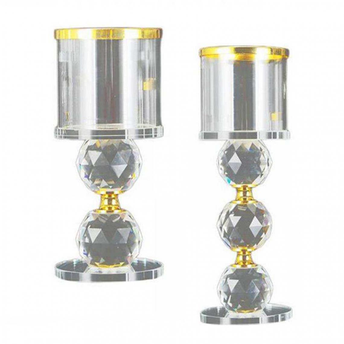 marque generique - Support de bougie en verre or cristal pilier stand - Objets déco
