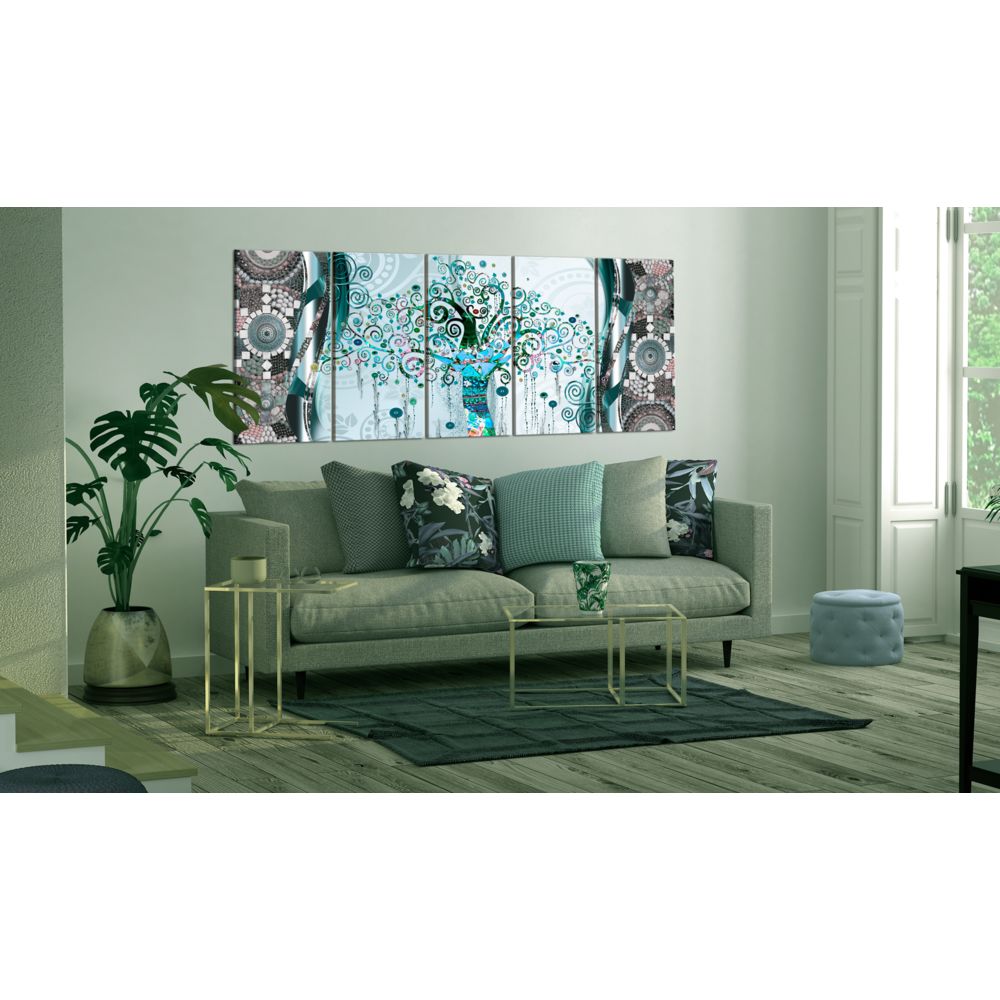 marque generique - 200x80 Tableau Multicolores Abstraction Joli Blue Tree - Tableaux, peintures
