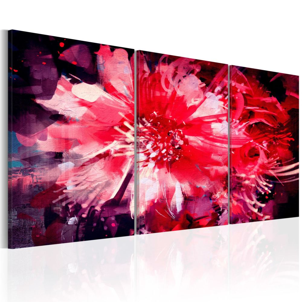 Artgeist - Tableau - Crimson Flowers 60x30 - Tableaux, peintures
