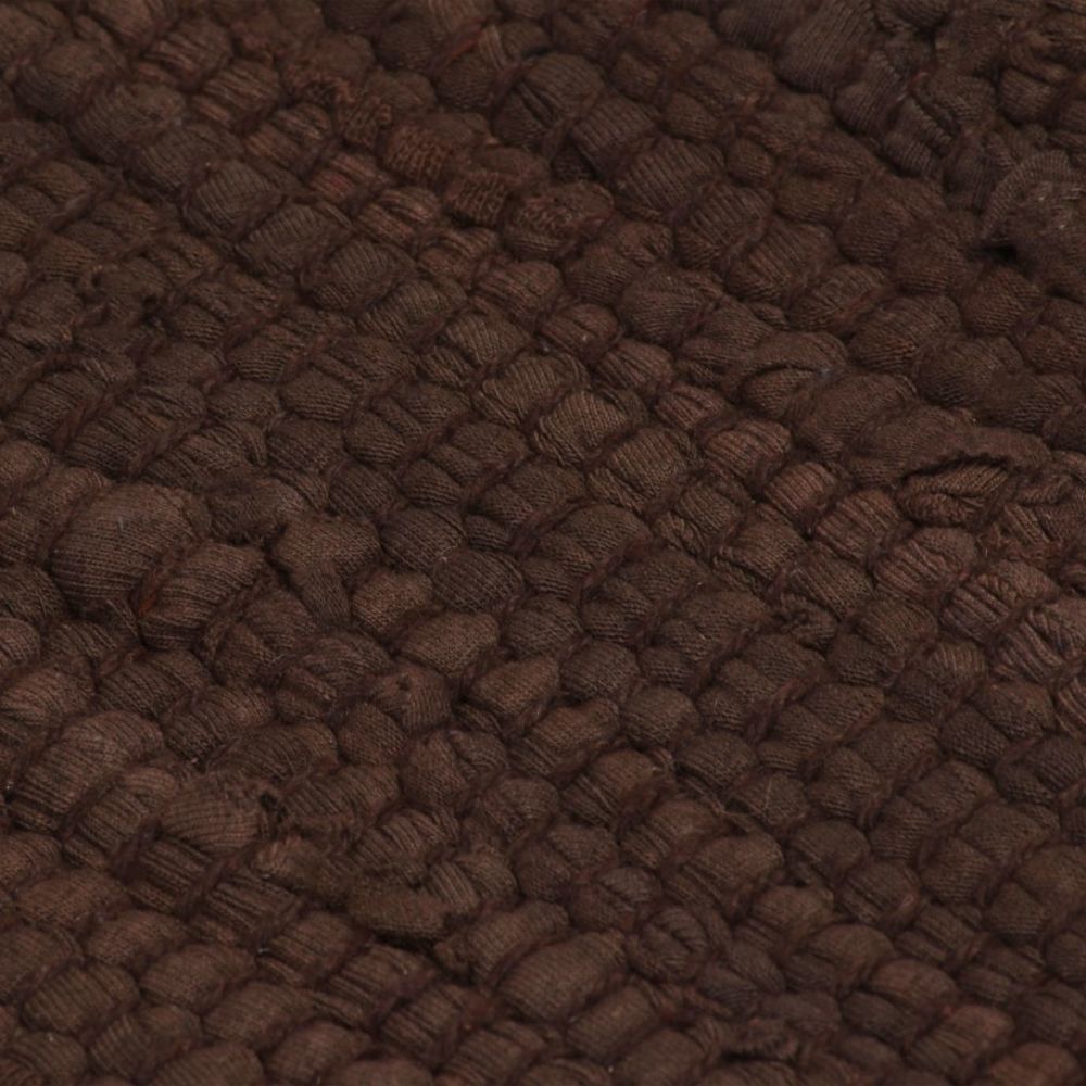 marque generique - Icaverne - Petits tapis collection Tapis Chindi Coton tissé à la main 160 x 230 cm Marron - Tapis