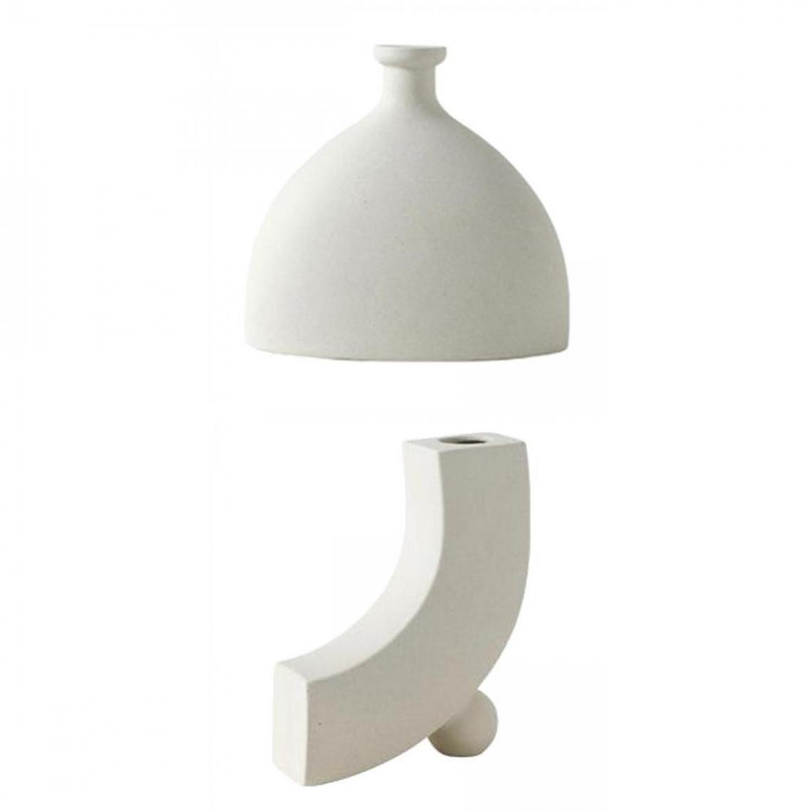 marque generique - Blanc vase en céramique moderne vase en céramique poterie - Vases