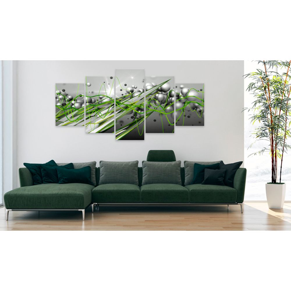 marque generique - 100x50 Tableau Modernes Abstraction Esthetique Green Rhythm - Tableaux, peintures