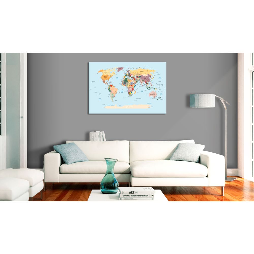 marque generique - 90x60 Tableau Cartes du monde Esthetique World Map: Travel with Me - Tableaux, peintures