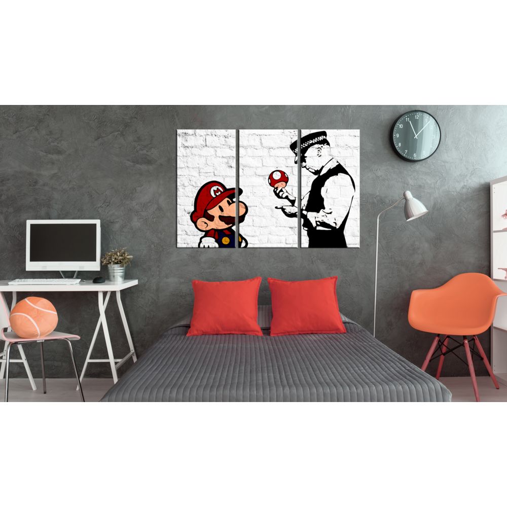 marque generique - 120x80 Tableau Art urbain Esthetique Mario Bros (Banksy) - Tableaux, peintures