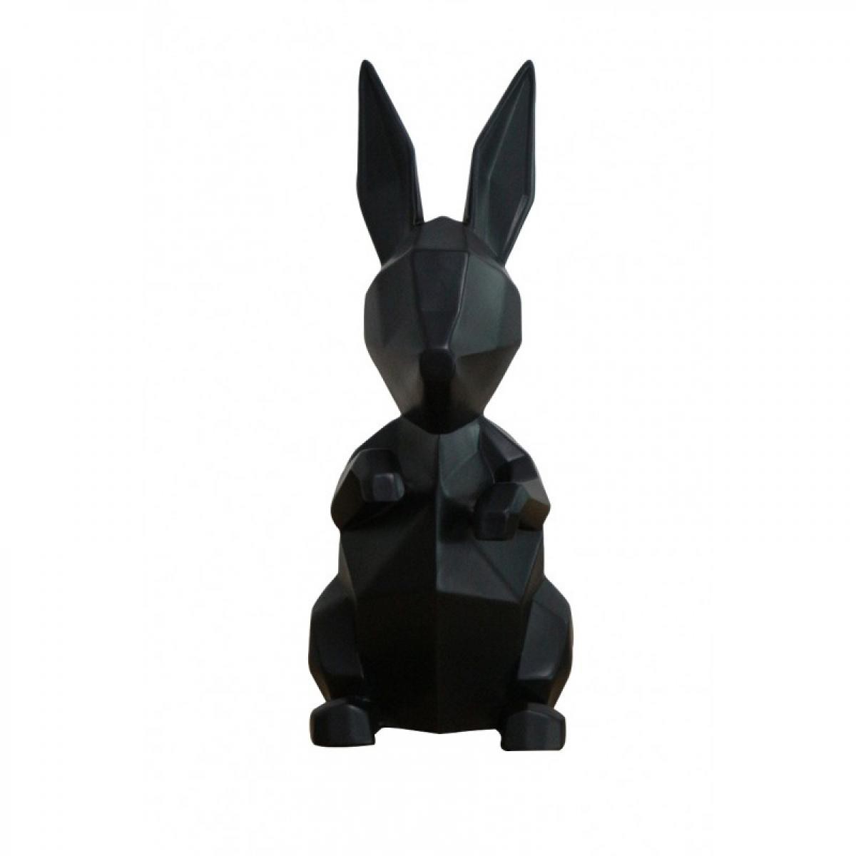 Meubletmoi - statue lapin noir mate formes géométriques en résine - BUNNY - Statues