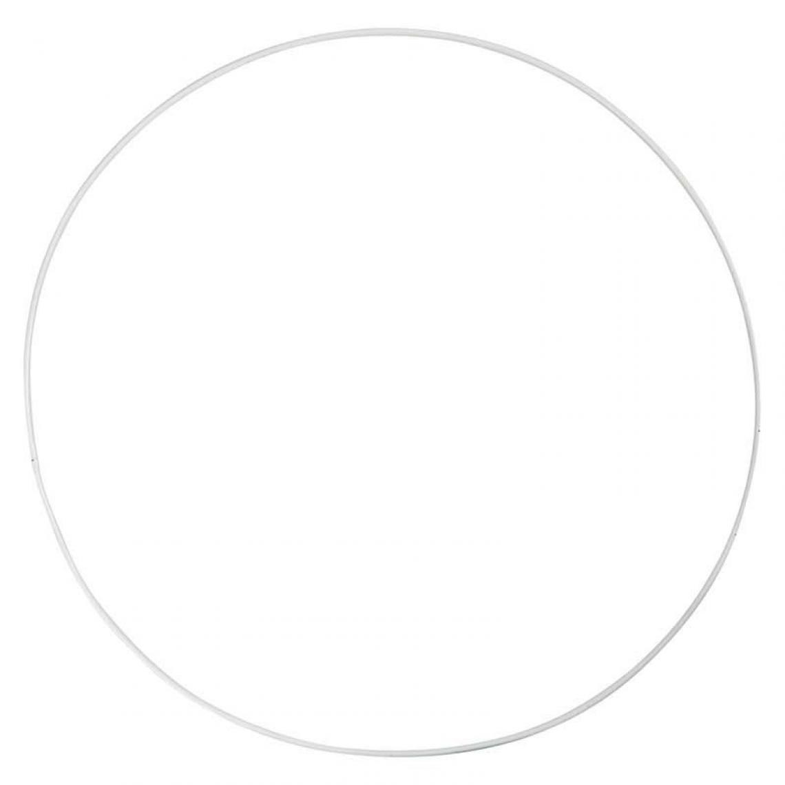 Creotime - 5 cercles en métal blanc - Ø 30 cm - Objets déco