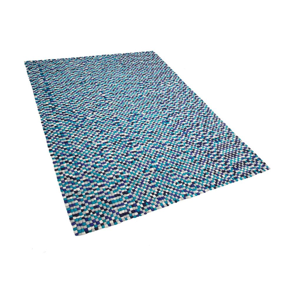 Beliani - Beliani Tapis en tissu bleu marine 160 x 230 cm AMDO - noir - Tapis