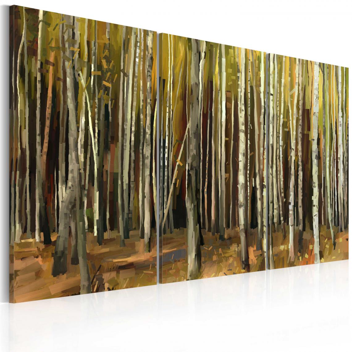 Decoshop26 - Tableau sur toile en 3 panneaux décoration murale image imprimée cadre en bois à suspendre Mystère de la Forêt de Sherwood - triptyque 60x40 cm 11_0009627 - Tableaux, peintures