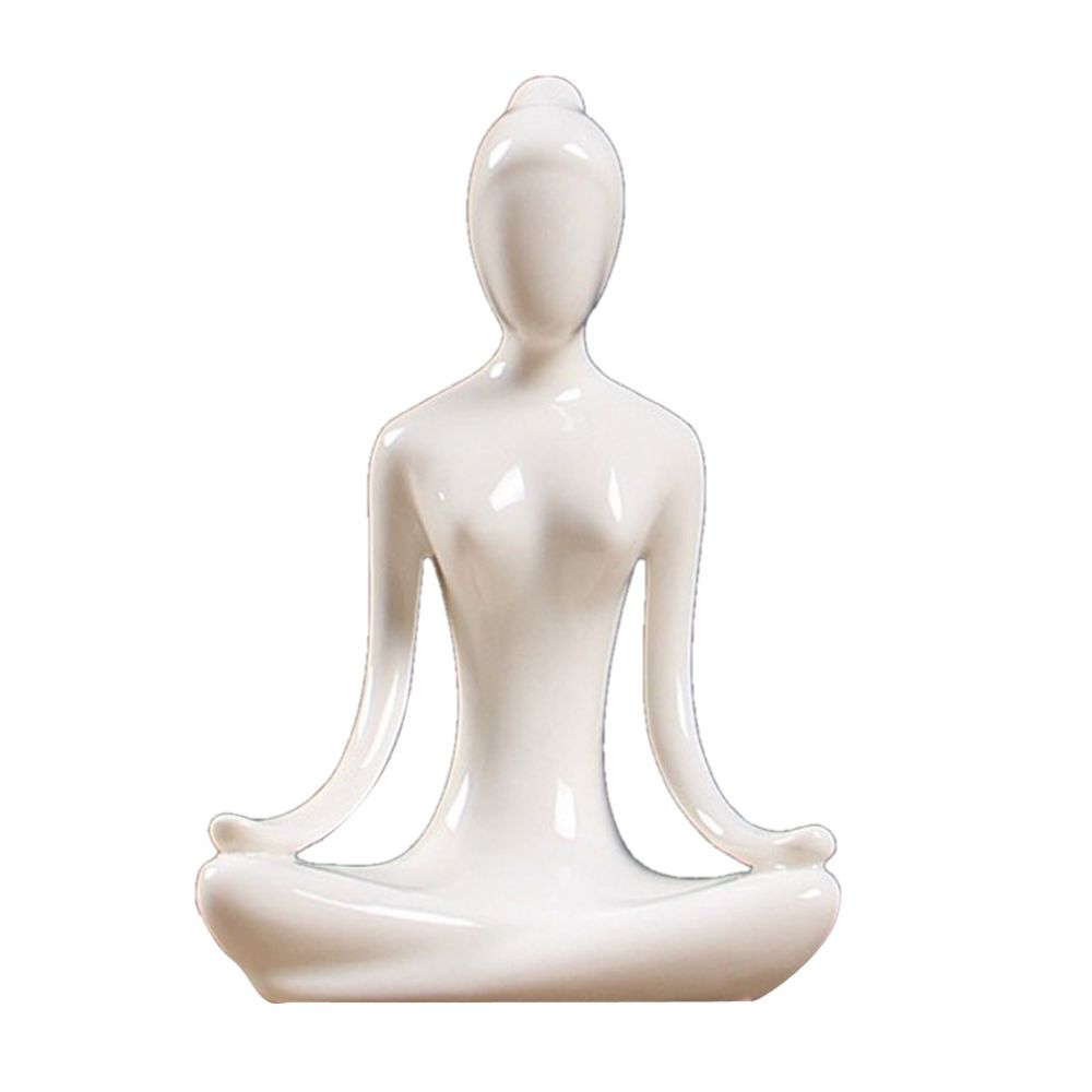 marque generique - céramique yoga figure ornement statue sculpture zen jardin maison bureau décor 06 - Objets déco