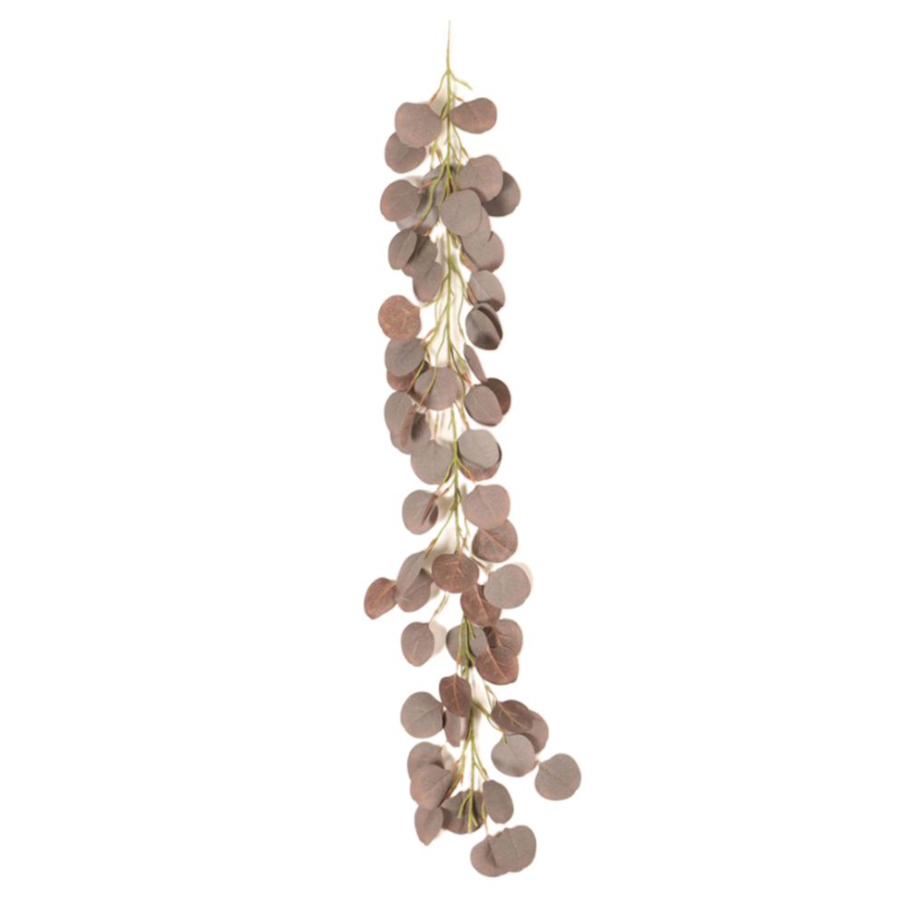 marque generique - Guirlande D'eucalyptus En Faux Dollars Avec Décor De Feuilles De Café - Plantes et fleurs artificielles