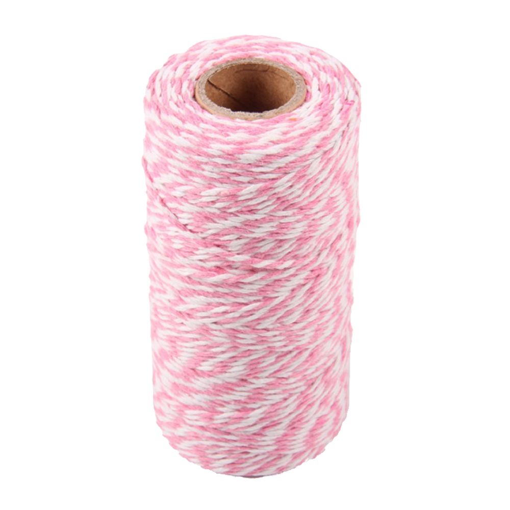 marque generique - Cordon de corde de ficelle de coton de couleur de 100 m (328 pieds) pour artisanat rose - Objets déco