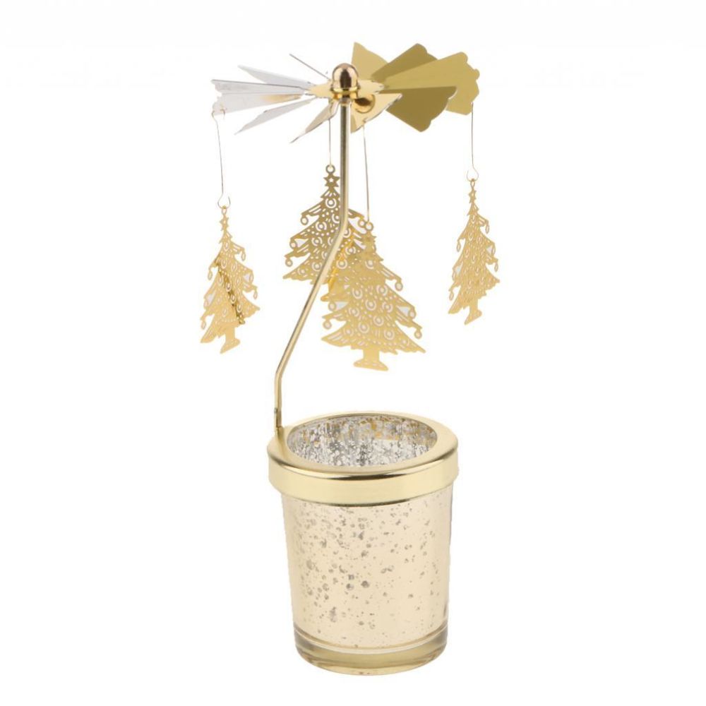 marque generique - romantique bougeoir rotatif stand spinner photophore arbre de chandelier - Bougeoirs, chandeliers