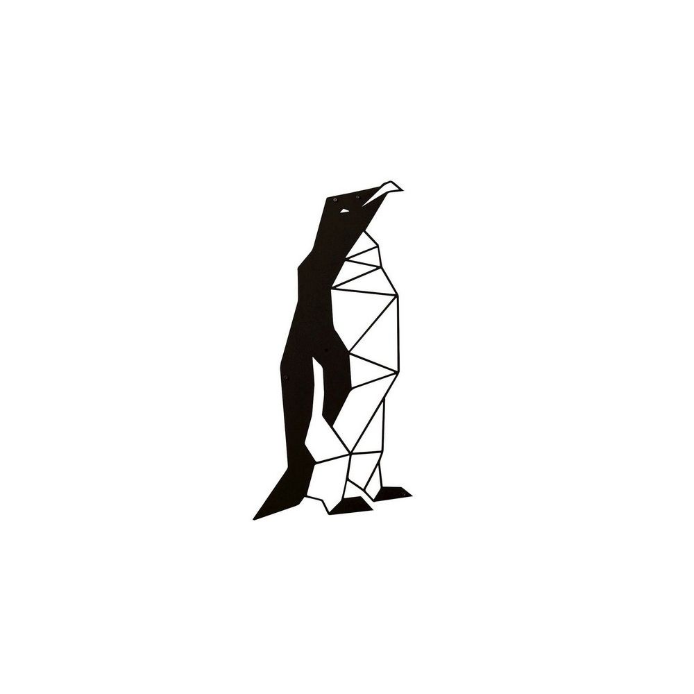 Homemania - HOMEMANIA Décoration Murale Pingouin - Art Mural - Animaux - pour Séjour, Chambre - Noir en Acier, 29 x 0,15 x 48 cm - Objets déco