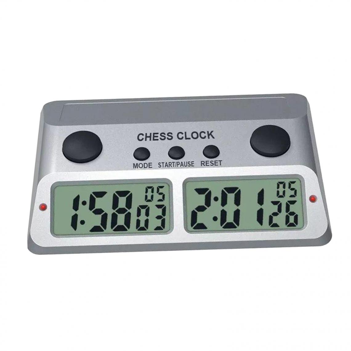 marque generique - 1 Pc Horloge D'échecs électronique Cadeaux Minuterie Horloge Accessoires à Piles Argent - Réveil