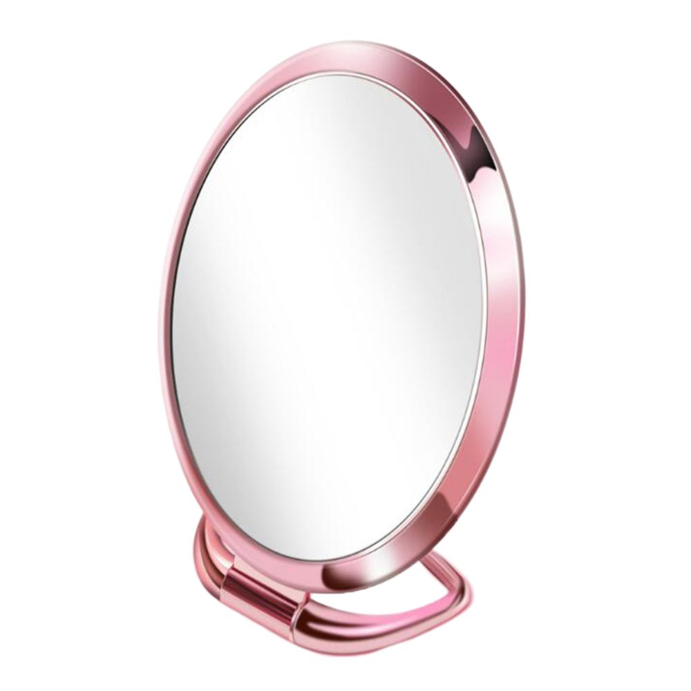 marque generique - Miroir de table portatif de maquillage de support de miroir de voyage portatif rose rond - Miroirs