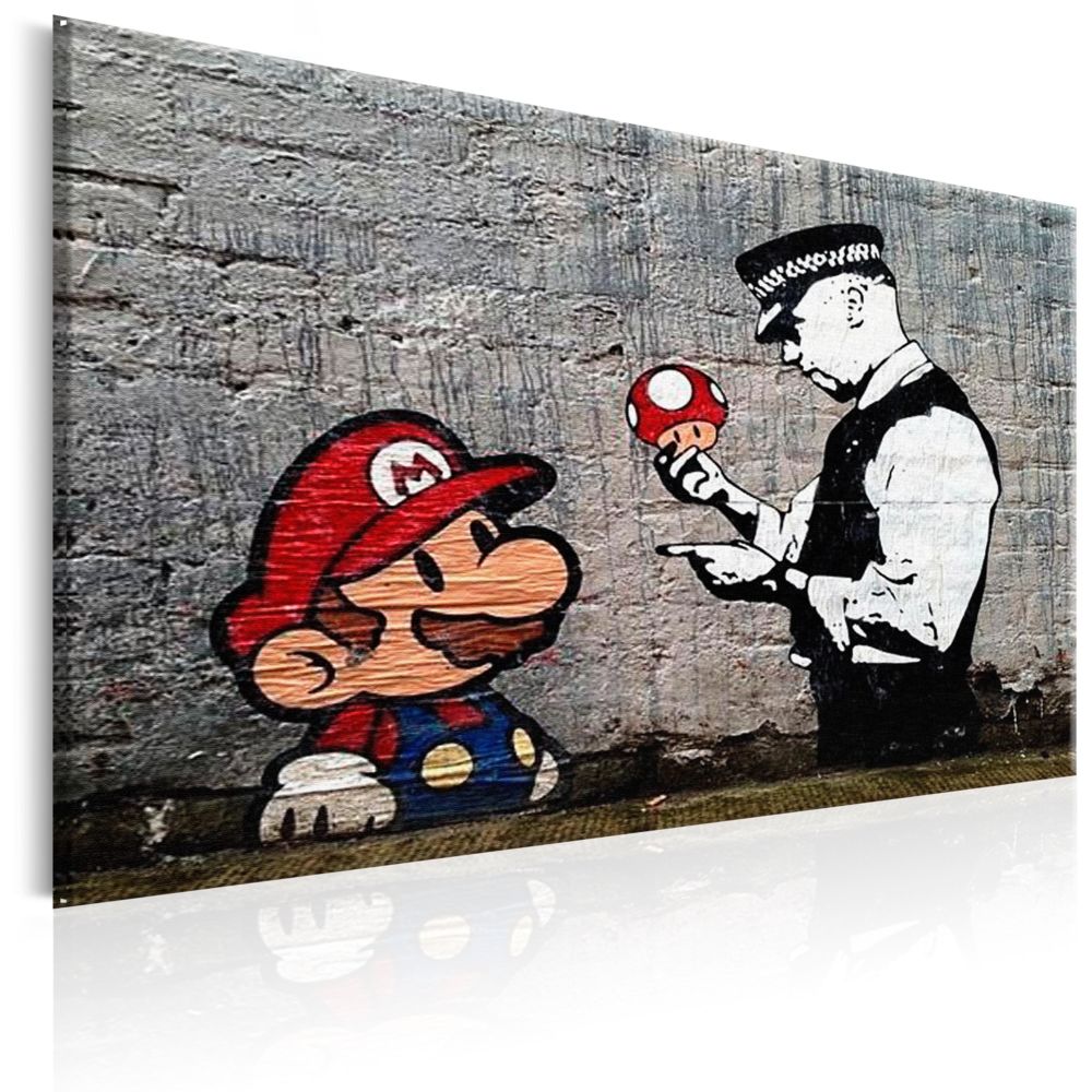 Bimago - Tableau - Mario and Cop by Banksy - Décoration, image, art | Art urbain | - Tableaux, peintures