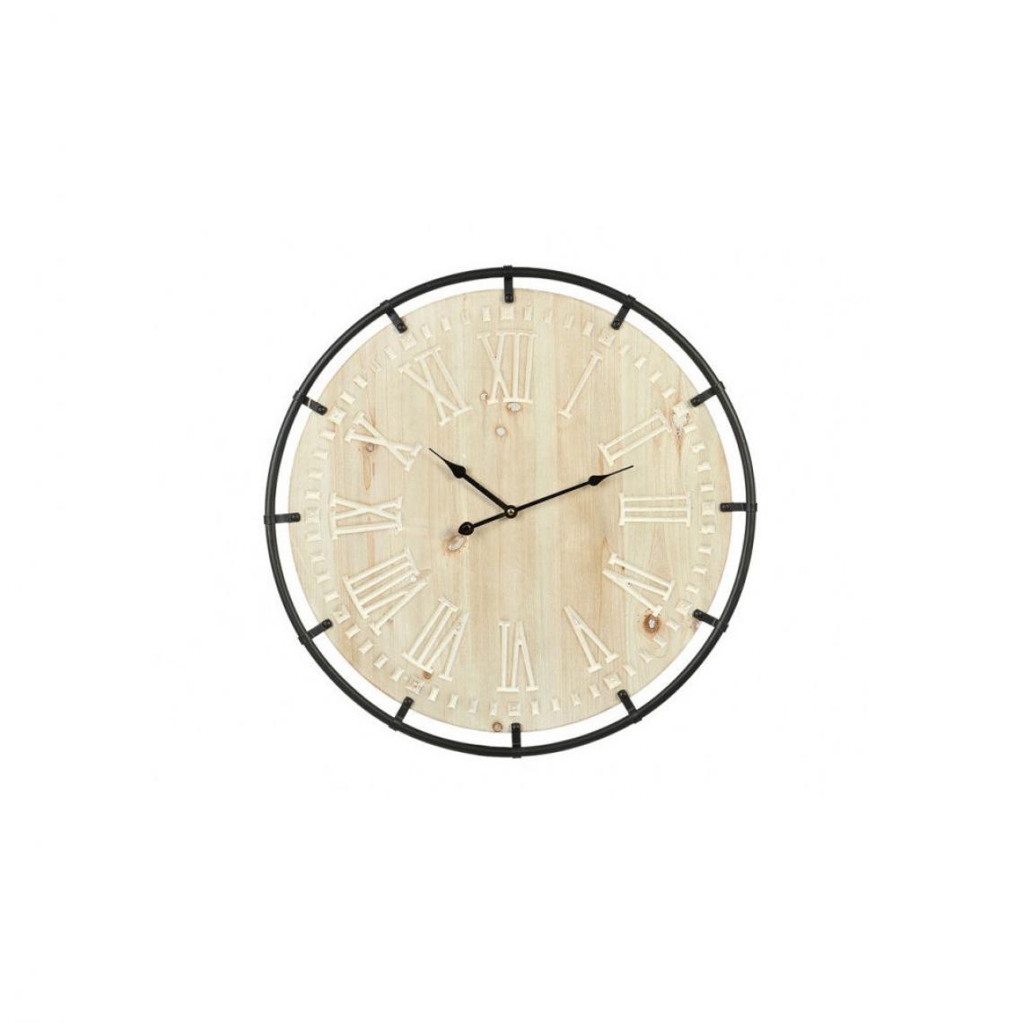 Ac-Deco - Horloge métal et bois - D 60 cm - Horloges, pendules