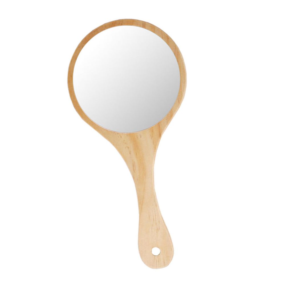 marque generique - Miroir de vanité en bois portatif avec poignée pour brun foncé de voyage à la maison - Miroirs