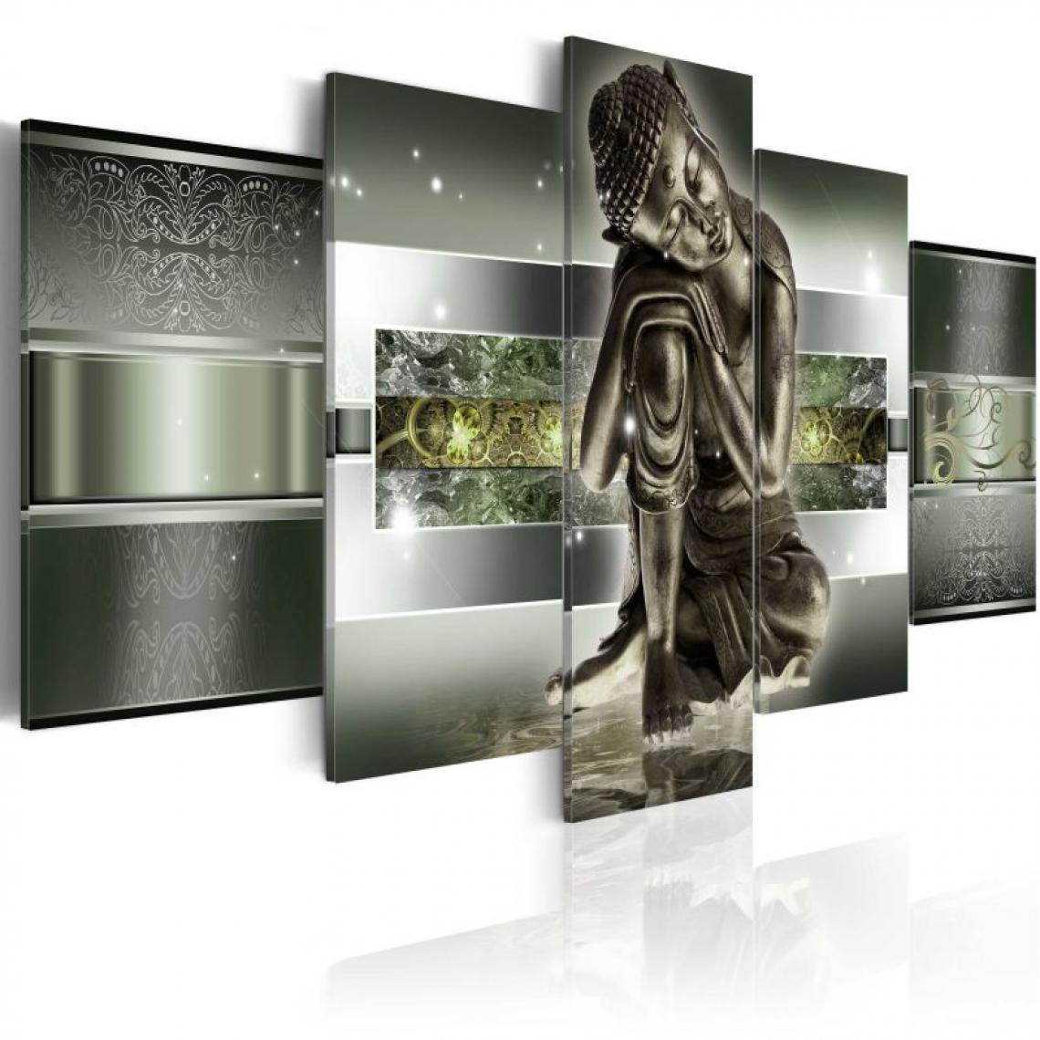Artgeist - Tableau - Sleeping buddha in greens .Taille : 100x50 - Tableaux, peintures