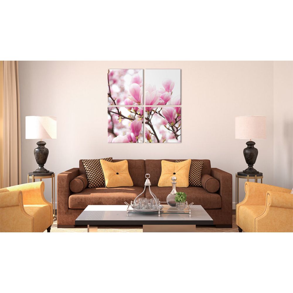 marque generique - 90x90 Tableau Magnolias Fleurs Esthetique Magnolia fleurissante - Tableaux, peintures