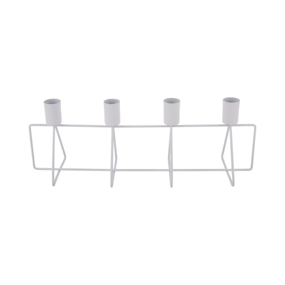 Present Time - Bougeoir design métal Row - L. 40 cm - Blanc - Bougeoirs, chandeliers
