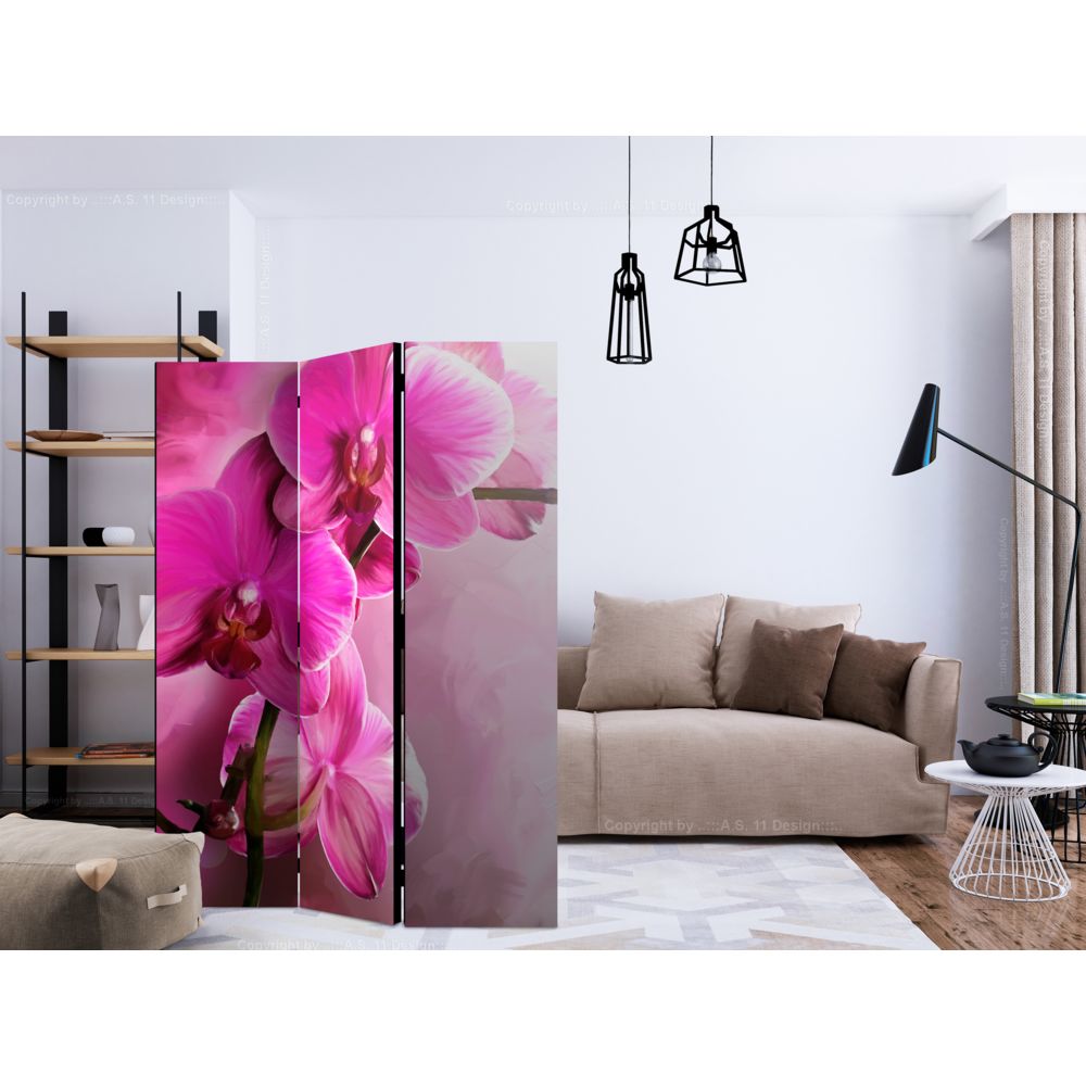 marque generique - 135x172 Paravent 3 volets Paravents 3 volets Splendide Pink Orchid [Room Dividers] - Paravents