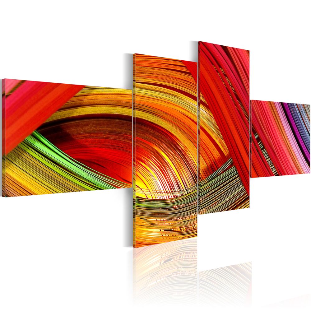 Bimago - Tableau | Bondes multicolores | 100x45 | Abstraction | - Tableaux, peintures