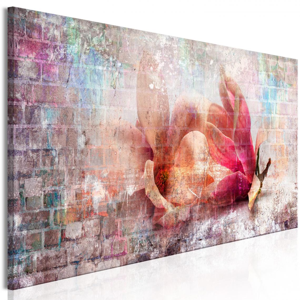 Decoshop26 - Tableau sur toile décoration murale image imprimée cadre en bois à suspendre Magnolias colorés (1 partie) étroit 135x45 cm 11_0001928 - Tableaux, peintures
